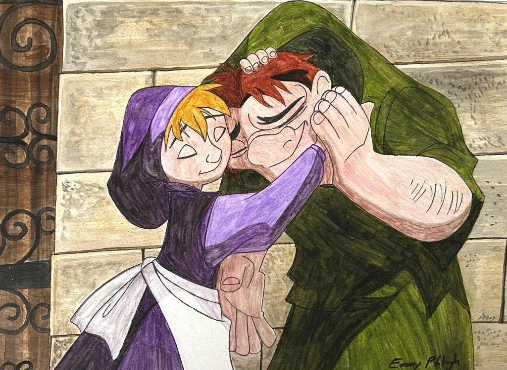 Little Girl Embraces Quasimodo (Disney’s “The Hunchback of Notre Dame” (1996))